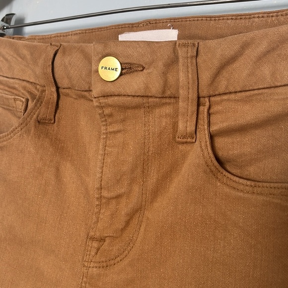 Frame Le Crop Mini Boot Cropped Mid Rise Kick Flare Semi Coated Jean Pants - Picture 6 of 9